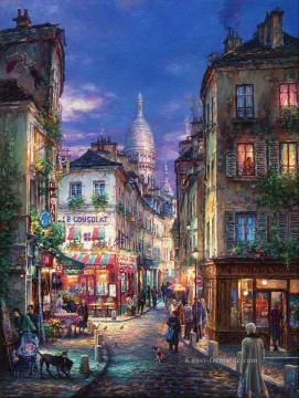 städtische Landschaft Werke - Stroll Montmartre Stadtbild Straßenläden